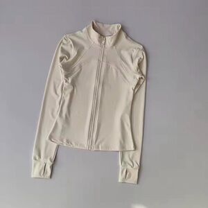 Elegant Cream Zip-Up Jacket